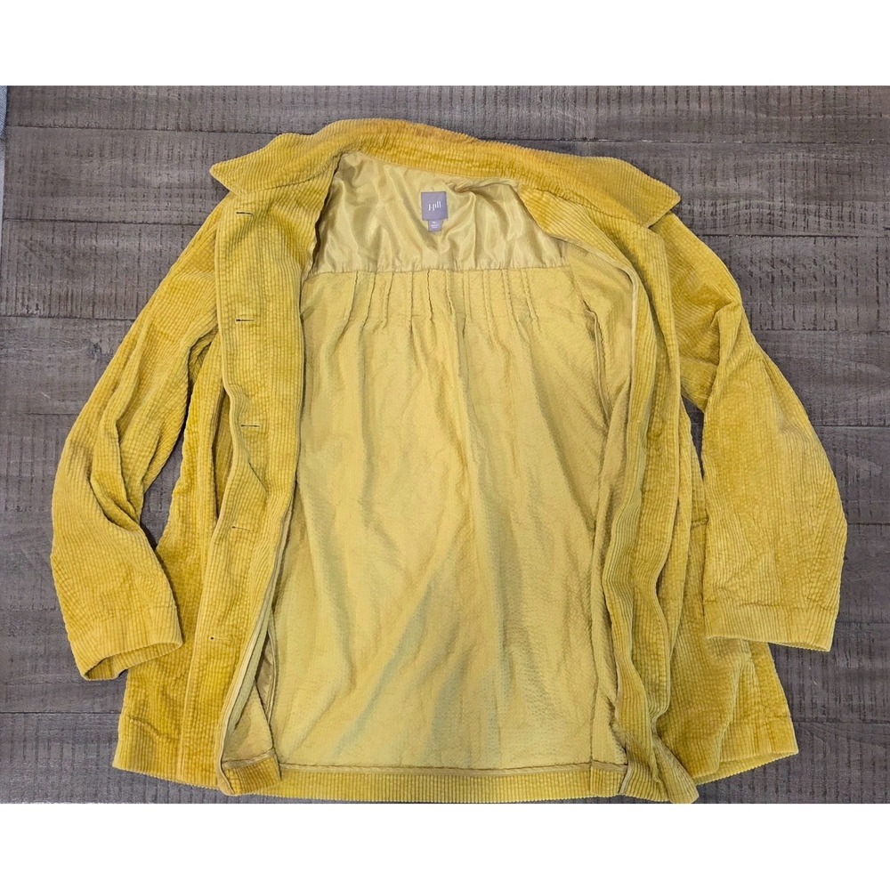 J Jill Corduroy Jacket Womens Medium Mustard Yellow Button Front 100% Cotton - Picture 5 of 10